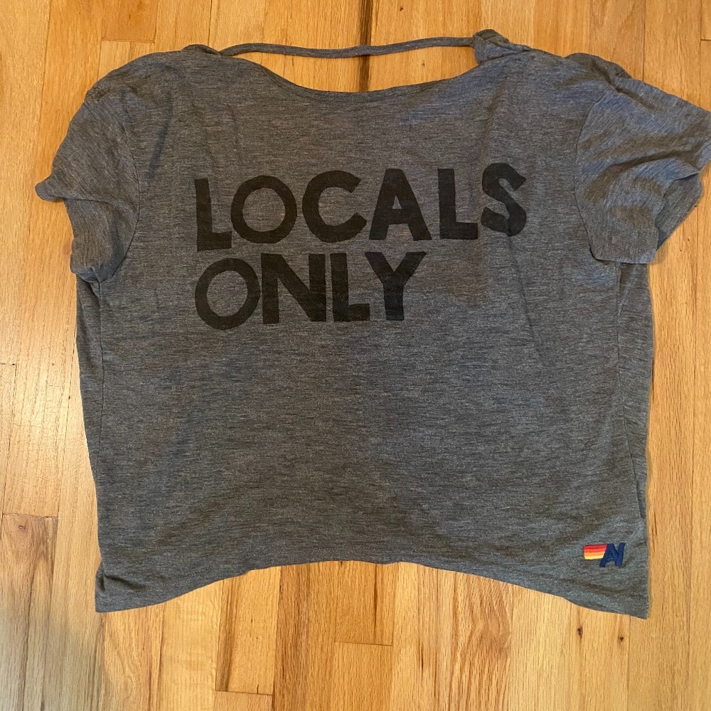 RARE Aviator Nation Locals Only Open BackTee - Picture 4 of 8